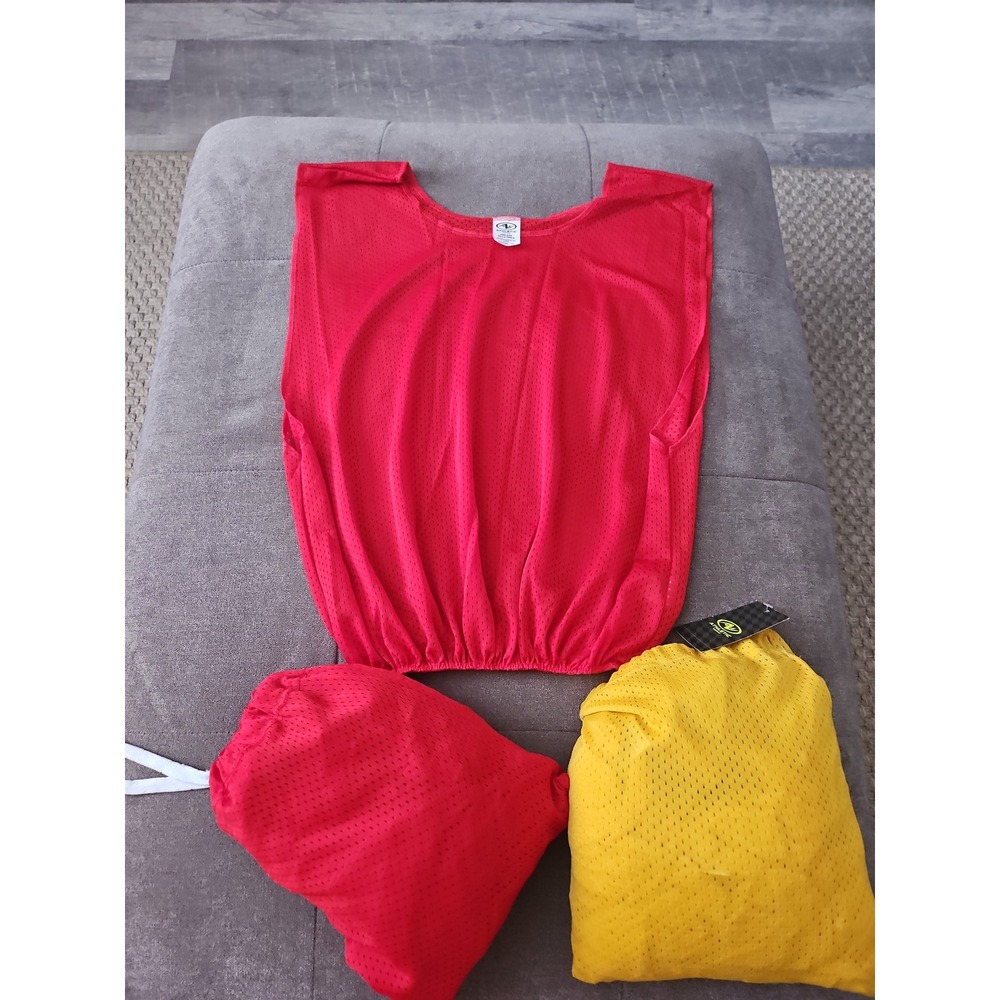 Athletic Works Scrimmage Jerseys Pinnies Red Yellow 6 Pack One Size